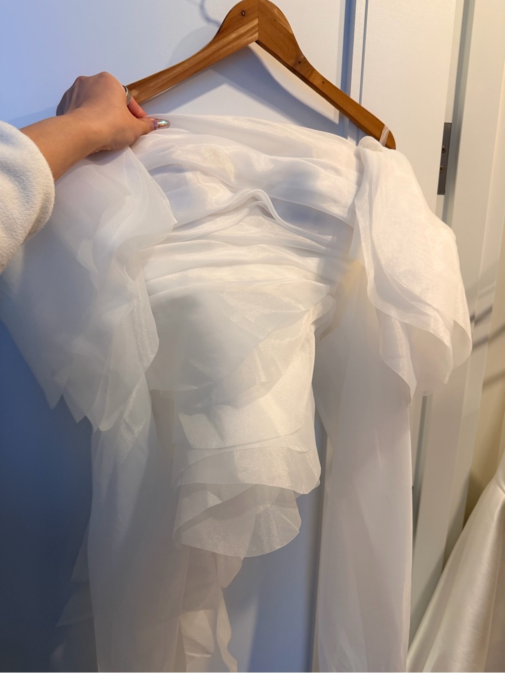 Milla White Sheer Ruffled Bridal organza “dreamy blouse with meringue flounces” - Picture 9 of 9